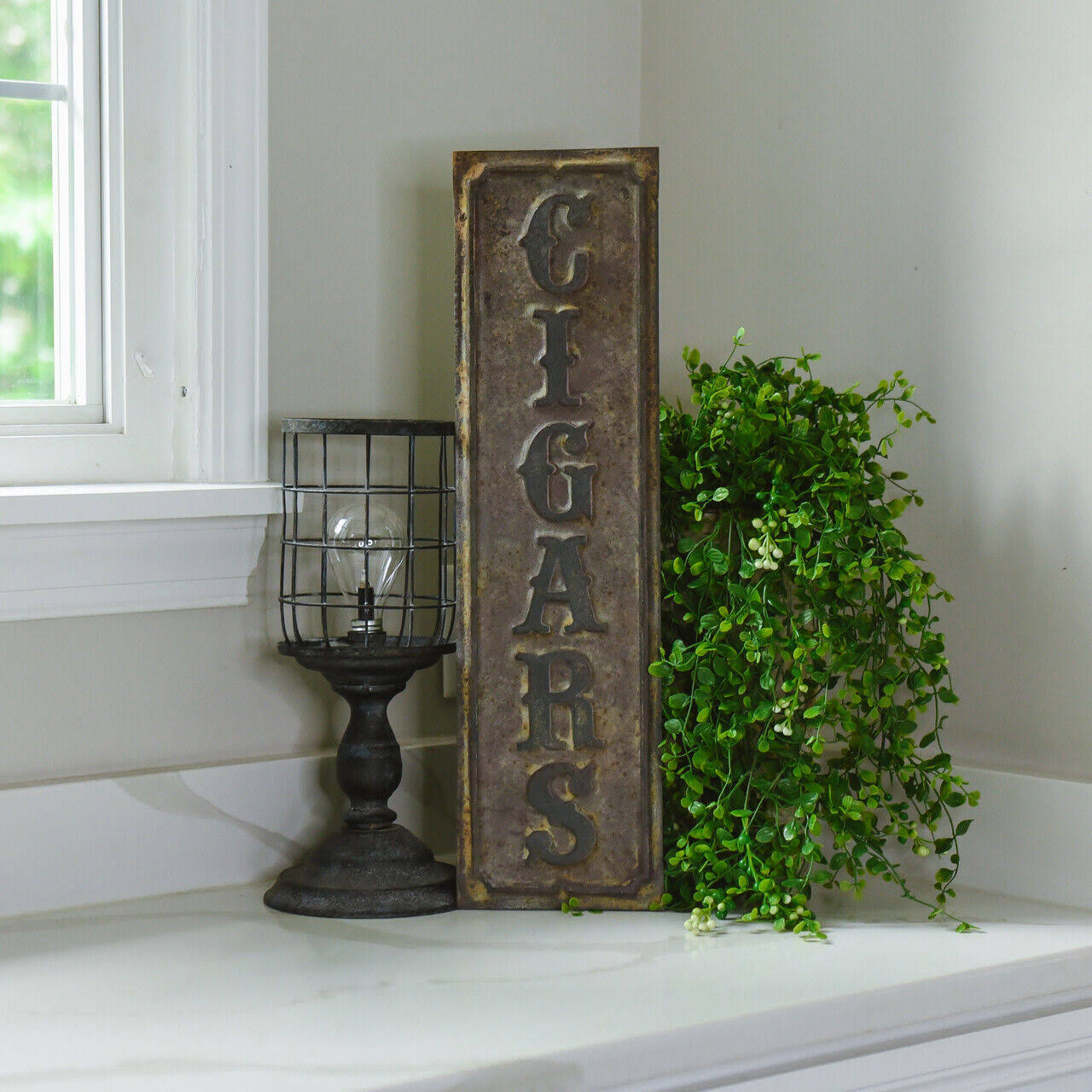 Distressed Metal Cigars Sign
