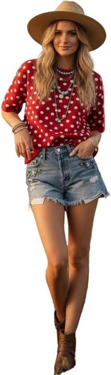 Polka Spots Sweater - Red