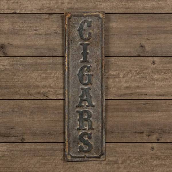 Distressed Metal Cigars Sign