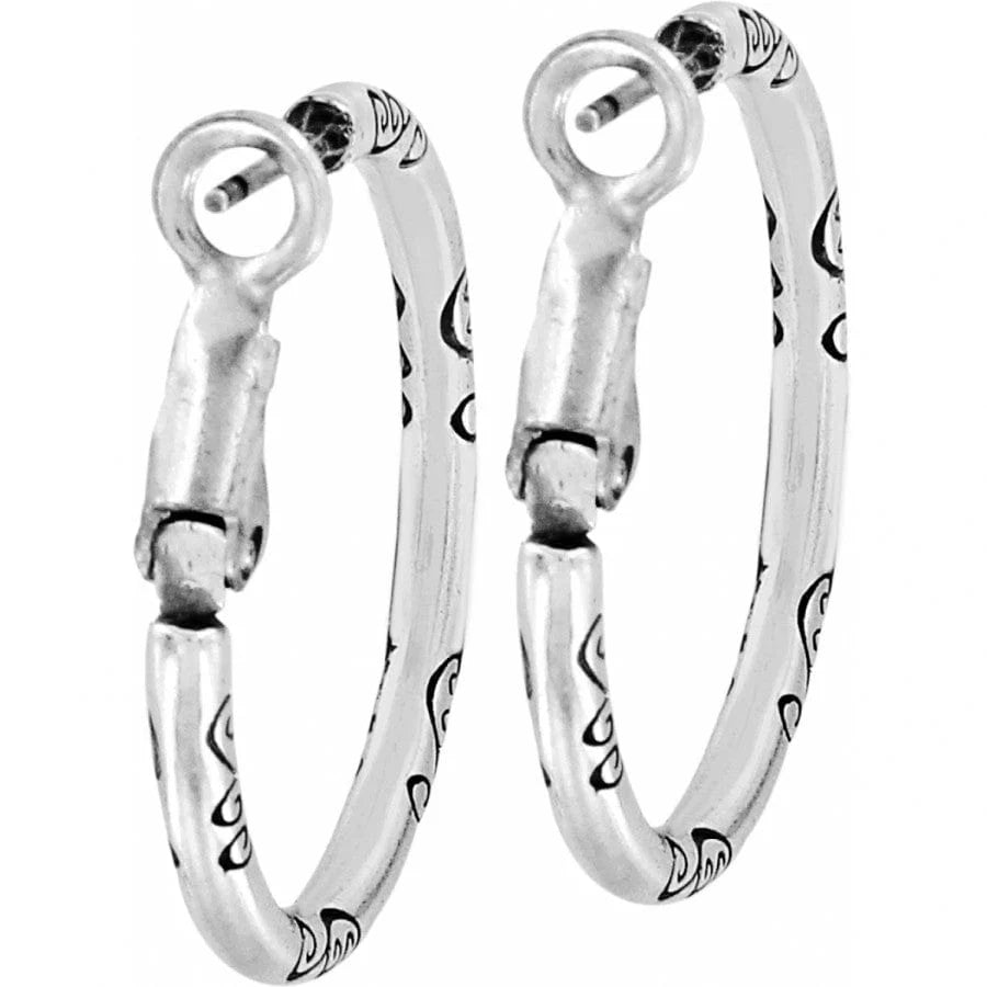 Brighton Silver Small Hoop Charm Earrings