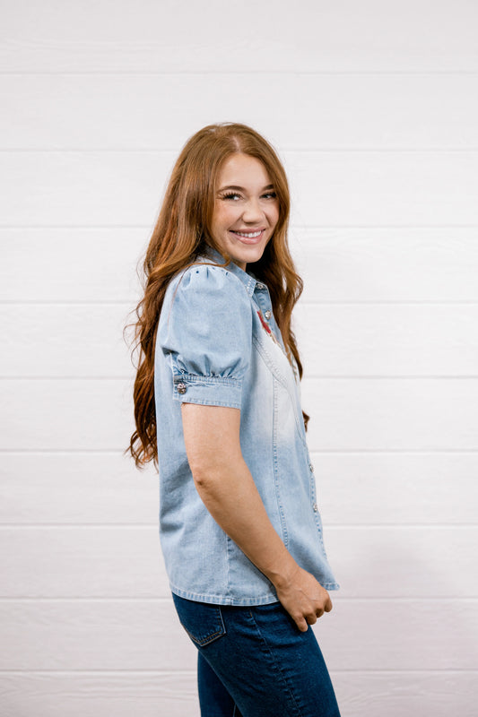 Sutton Top- Denim