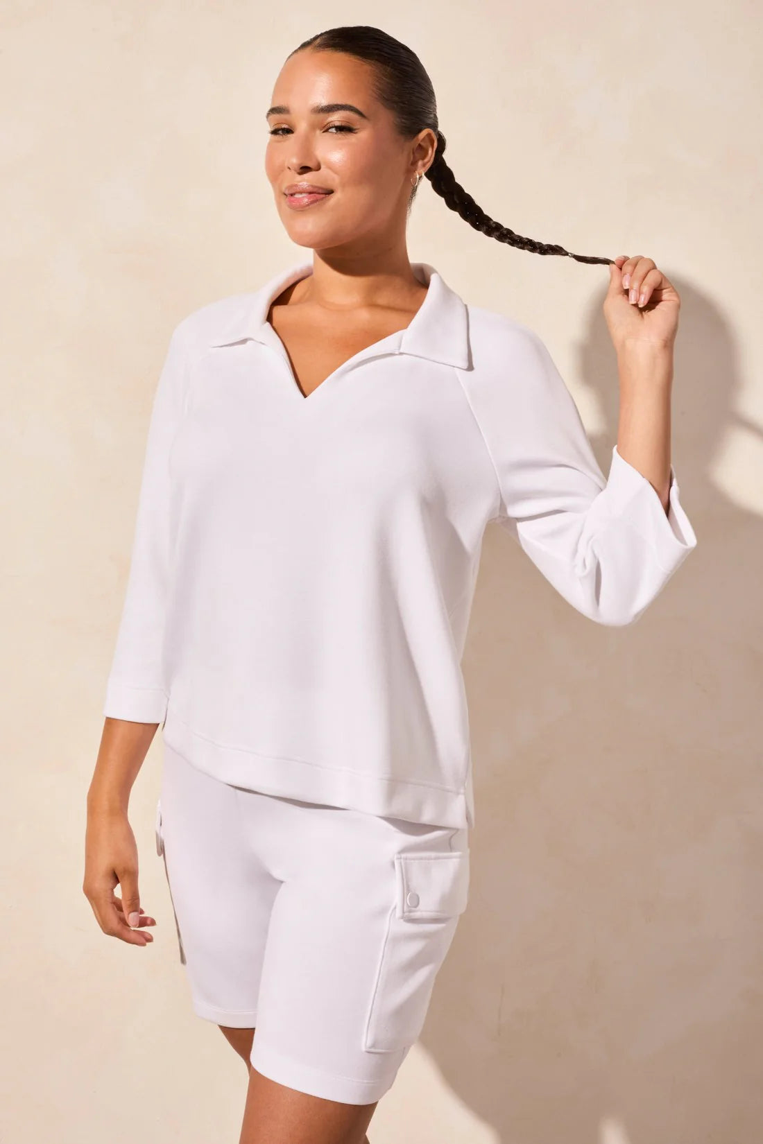 TRIBAL TECHNO LUX JOHNNY COLLAR POLO TOP (Multiple Colors)