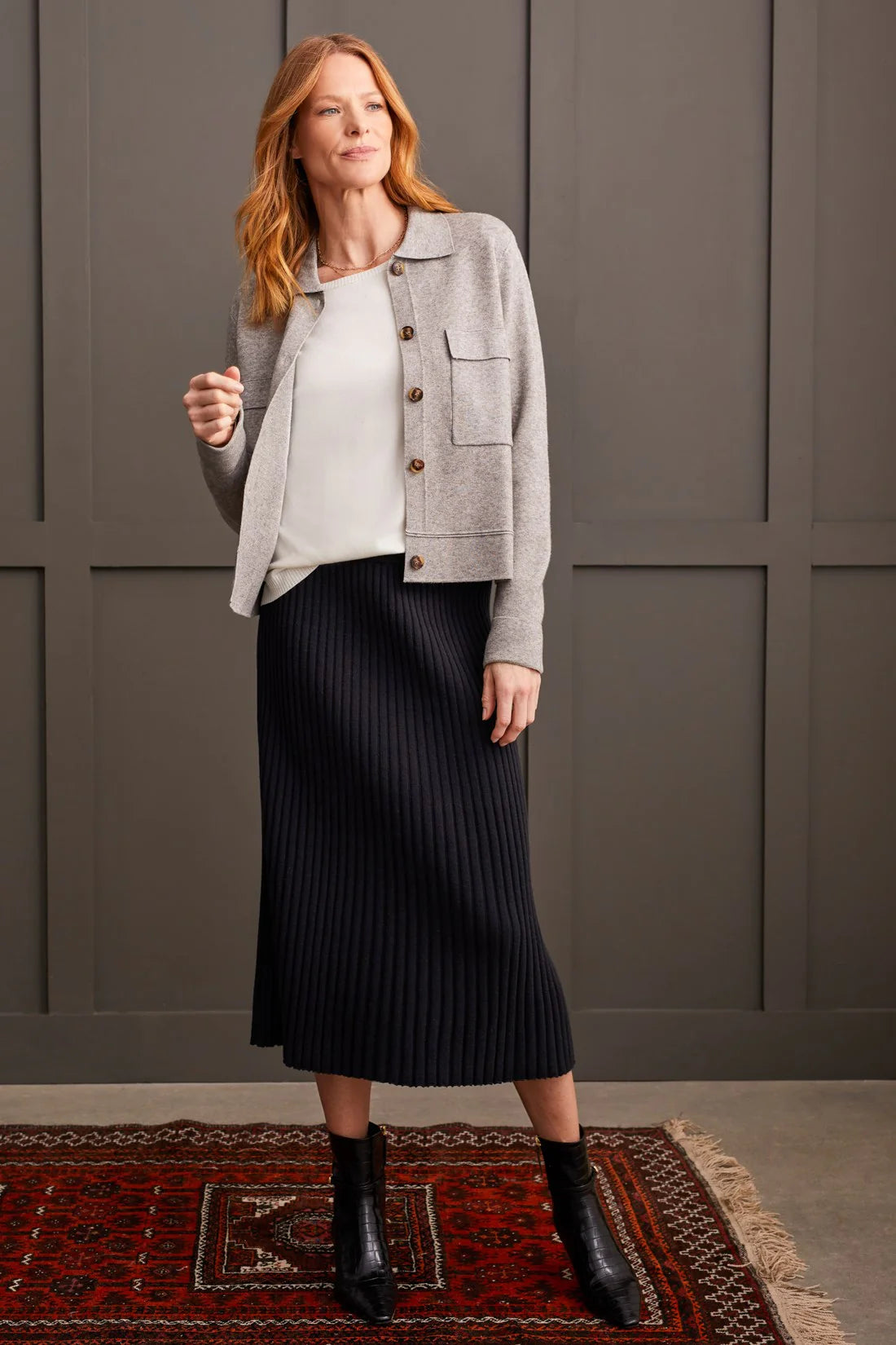 Tribal RIB KNIT MIDI SKIRT