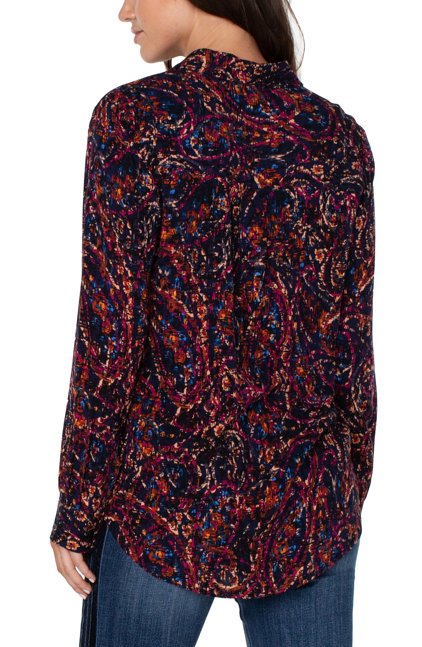 Liverpool Paisley Print Woven Blouse
