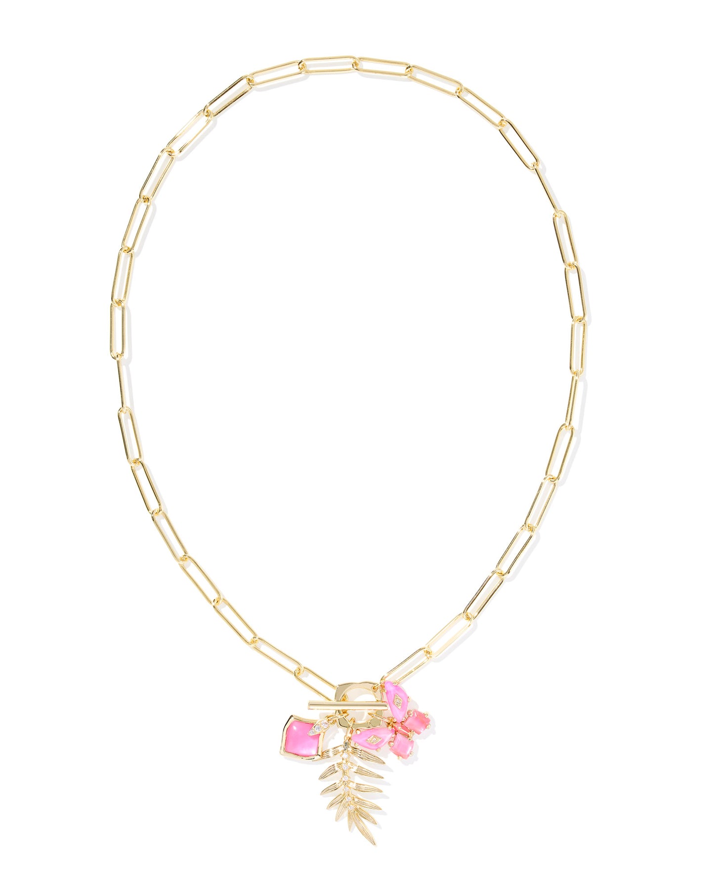 Kendra Scott BIANCA BUTTERFLY CHARM NECKLACE GOLD (IRIDESCENT WHITE MIX, Pink Mix or Green Mix)
