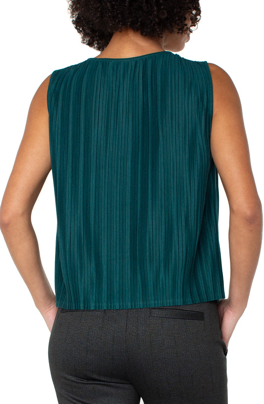 Liverpool Sleeveless Crew Neck Knit Top Emerald