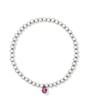 Kendra Scott CAILIN STRETCH BRACELET SILVER PINK CRYSTAL