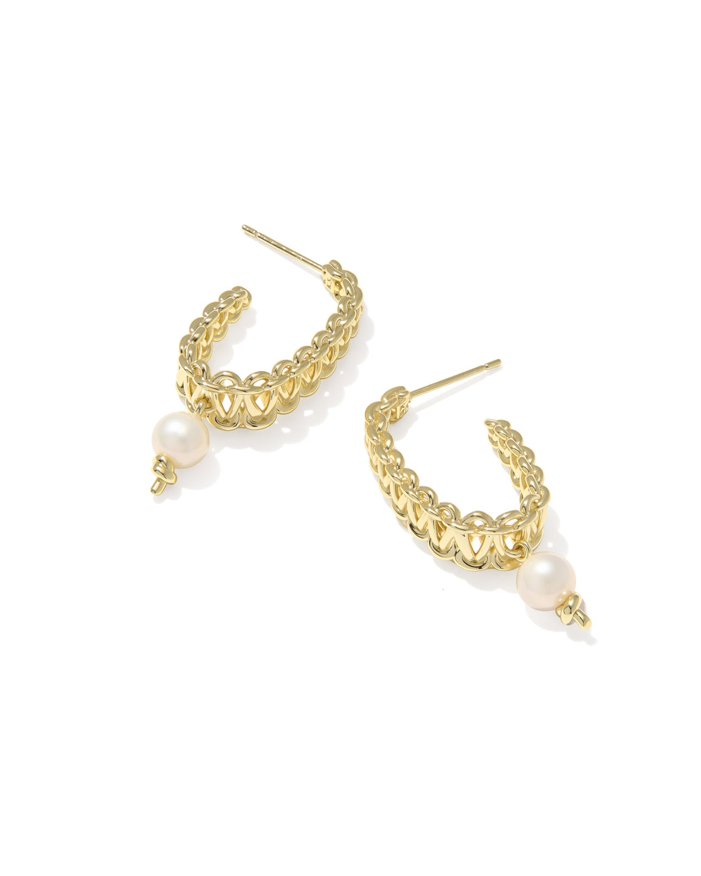 GABRIELLA PEARL HOOP EARRINGS VINTAGE SILVER or GOLD FRESHWATER CULTURED PEARL