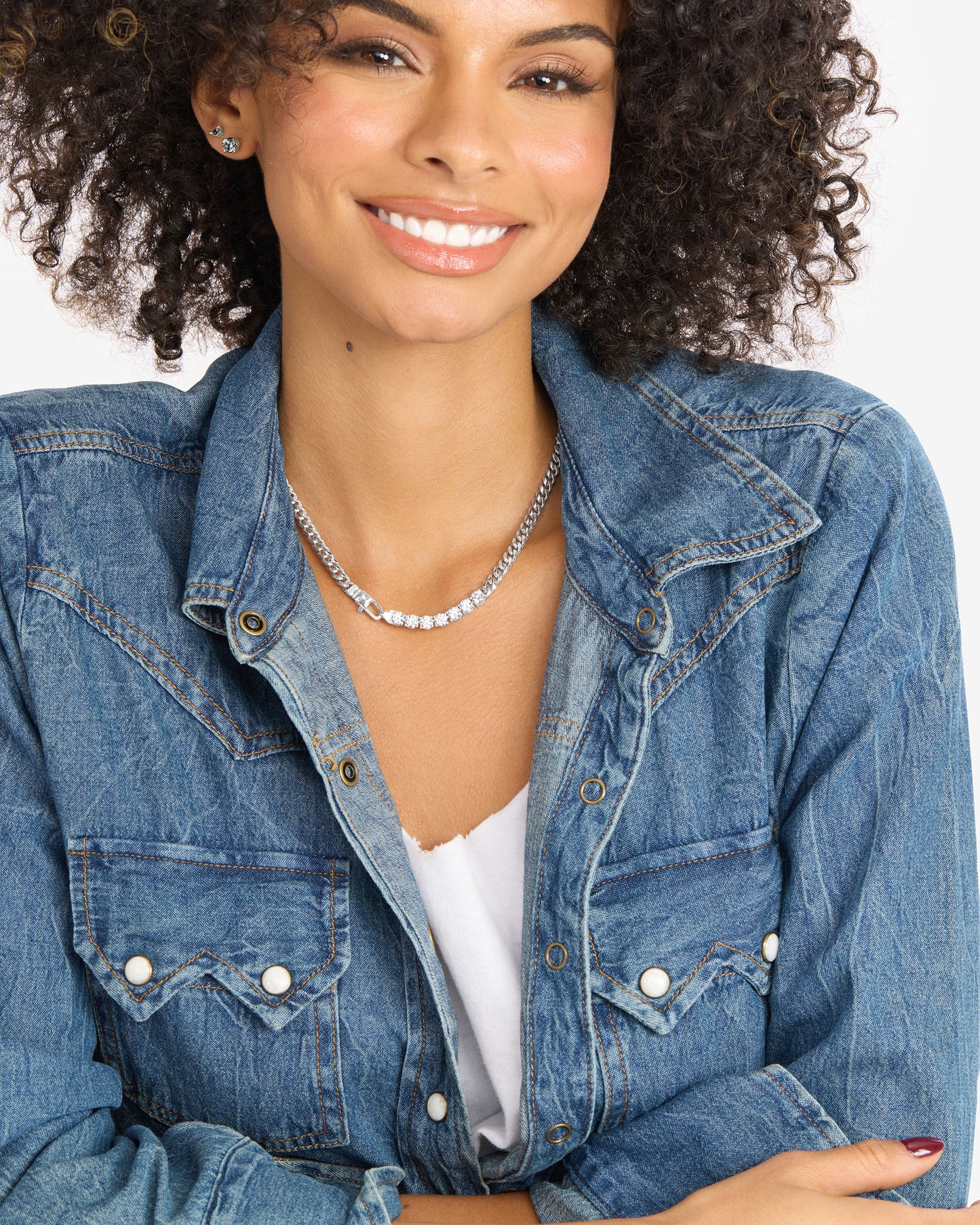 Melinda Maria Baby Julian Loves Diamonds Necklace in Silver