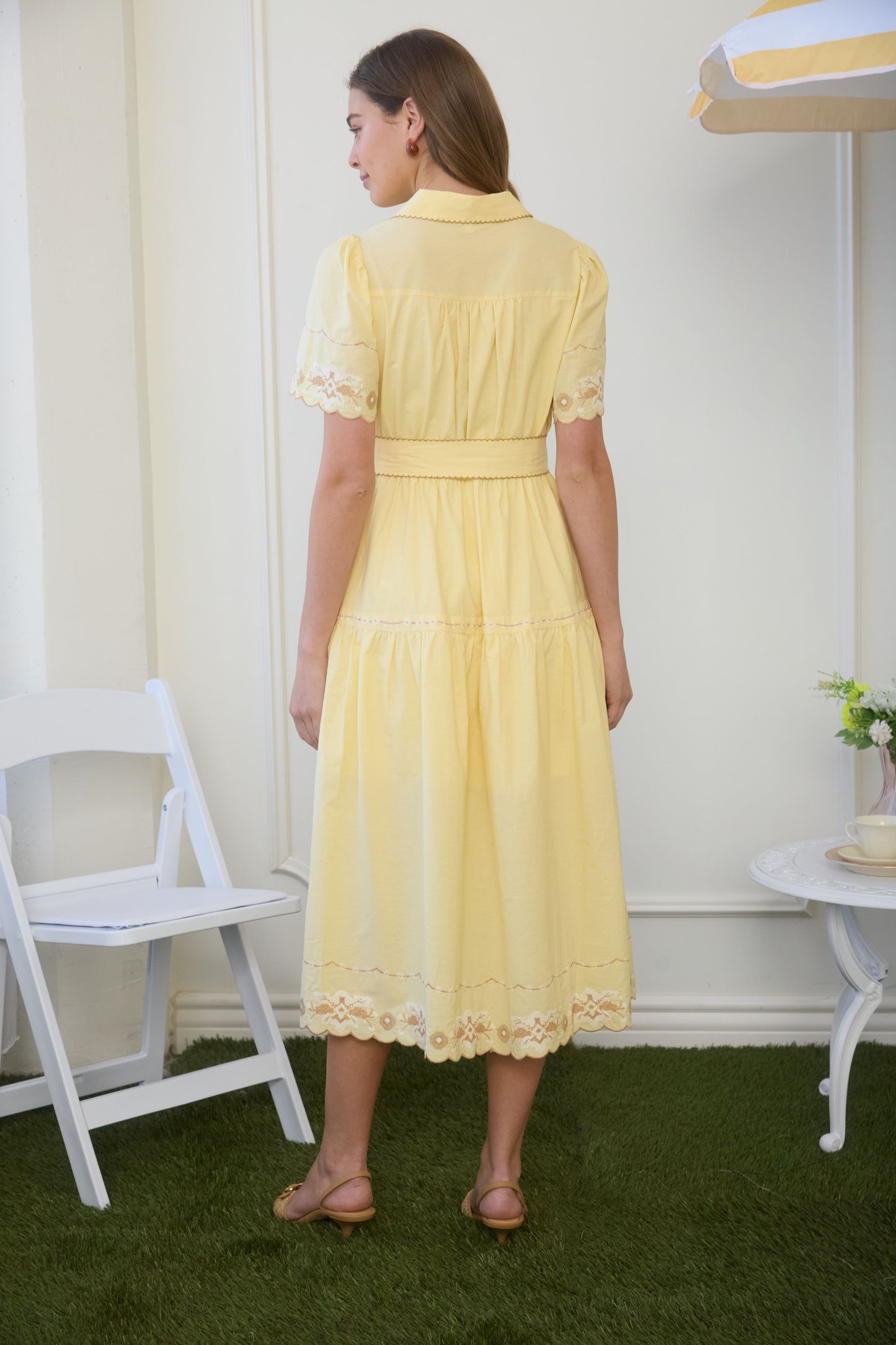 Embroidered Yellow Dress