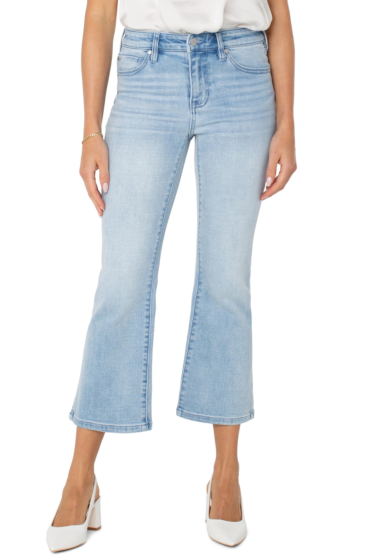 Liverpool Hannah Crop Flare With Slit Hem