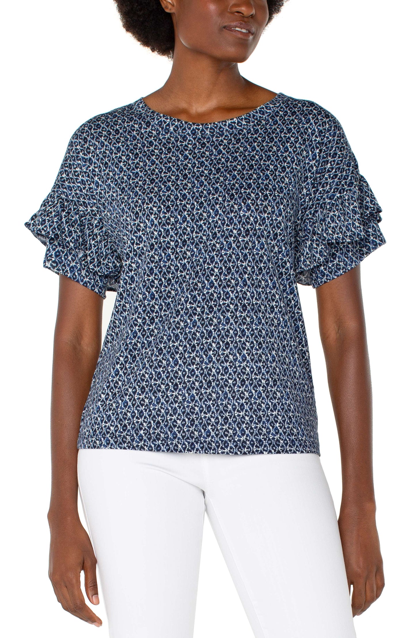 Liverpool 1/2 Sleeve Drop Shoulder With Ruffle