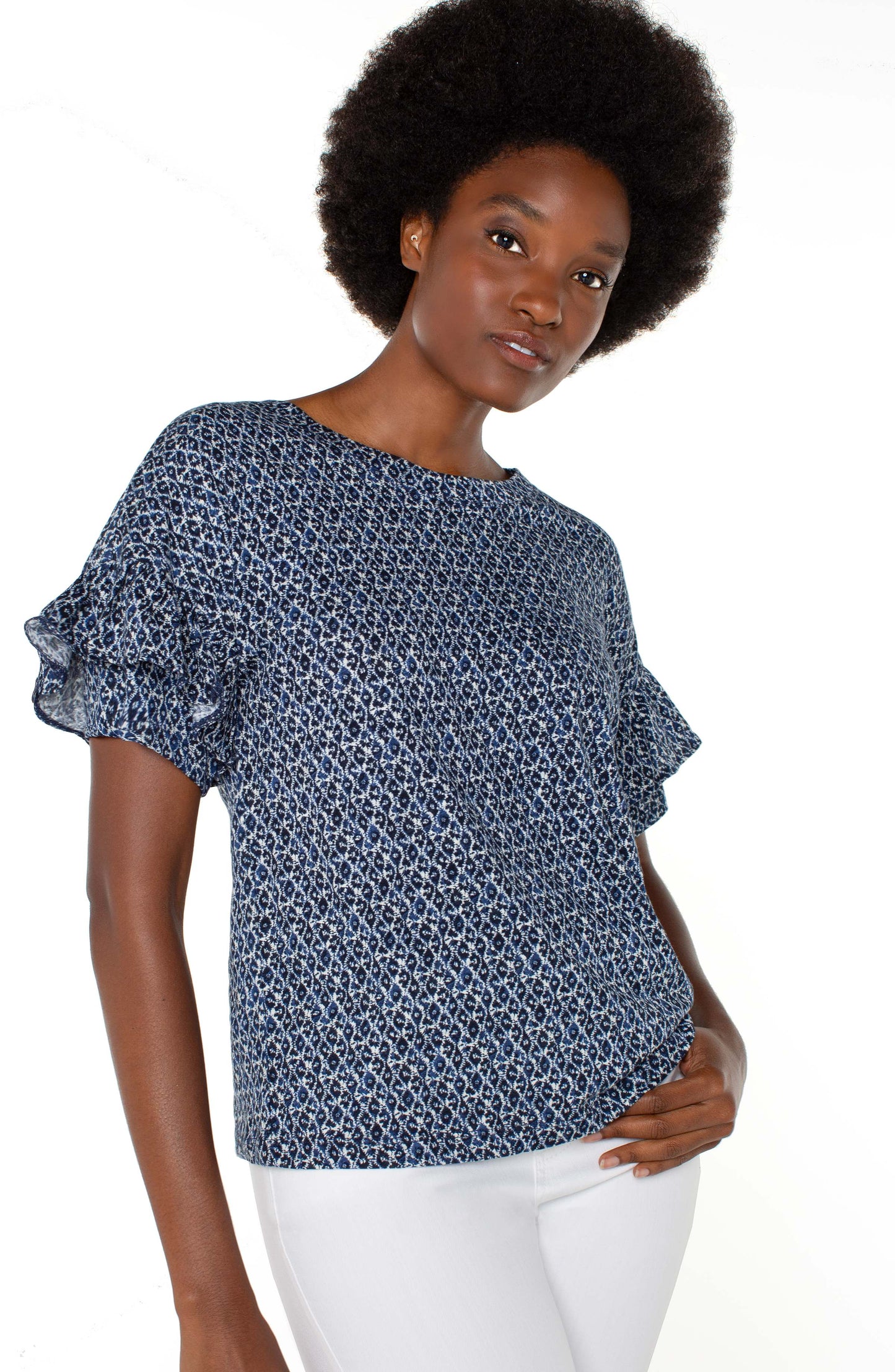 Liverpool 1/2 Sleeve Drop Shoulder With Ruffle