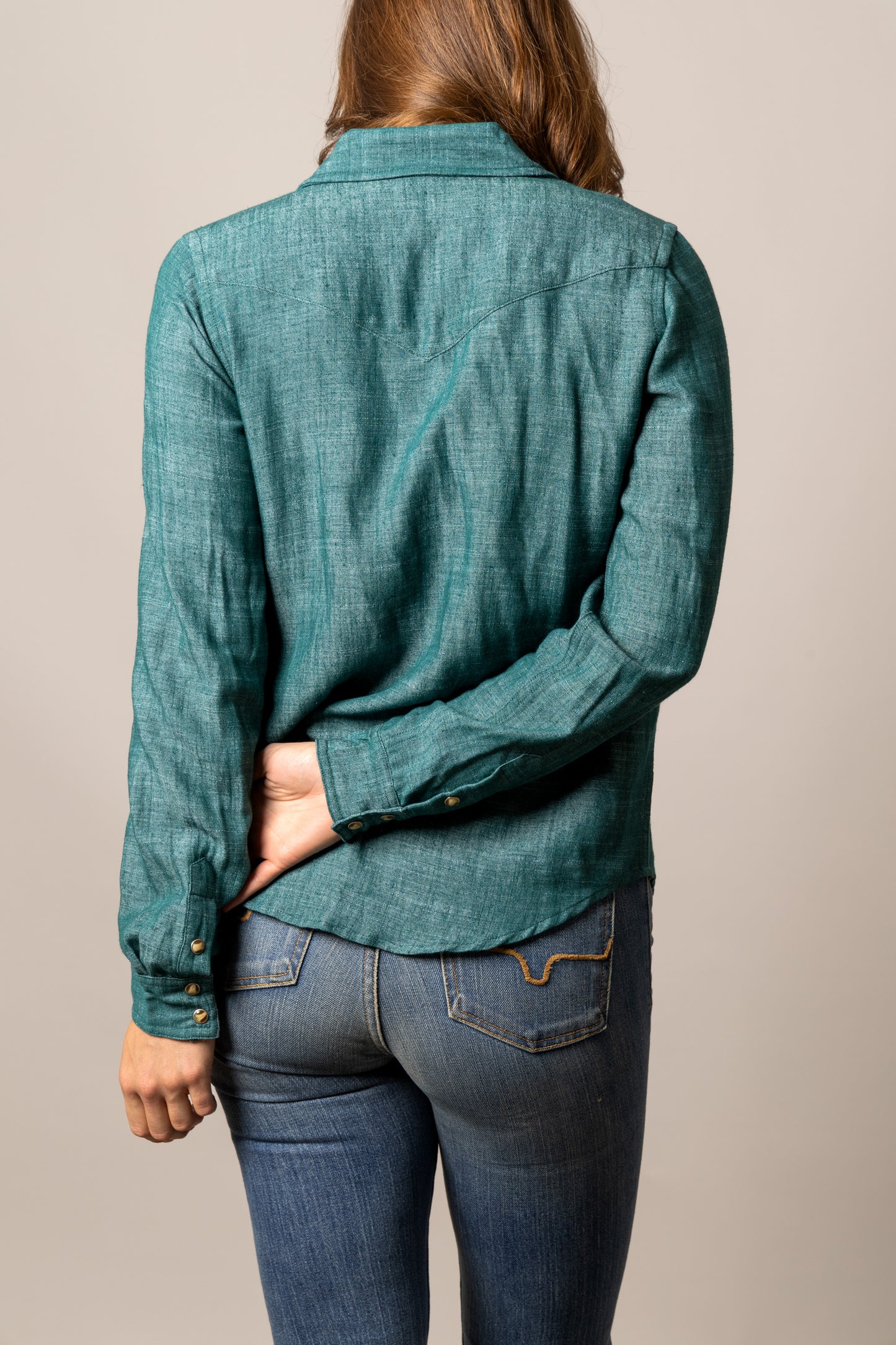 KIMES RANCH LACY DARK TEAL BUTTON DOWN