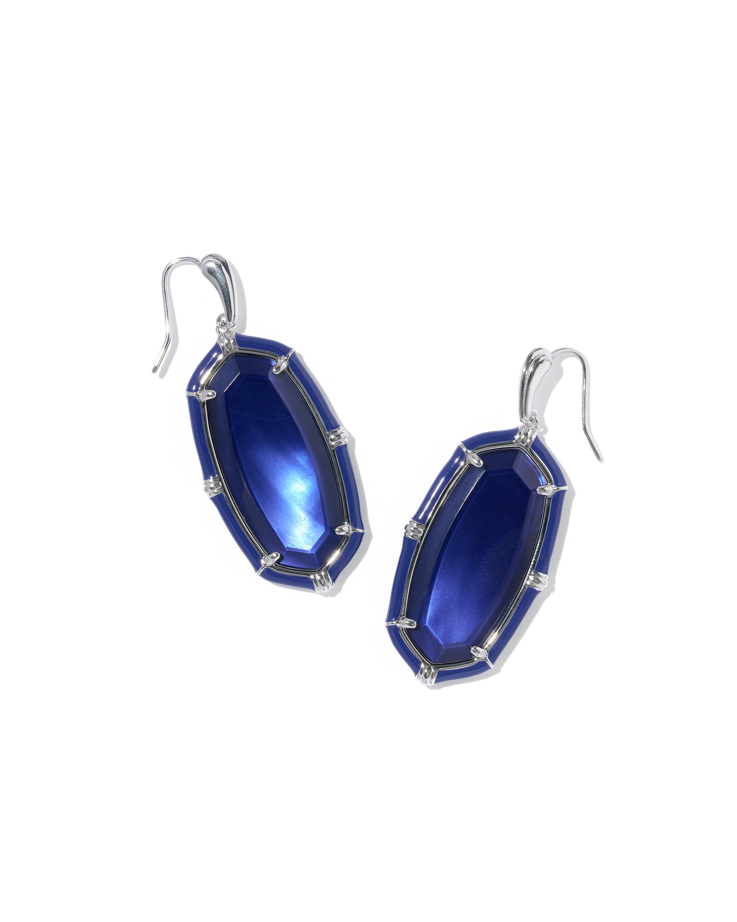 KENDRA SCOTT ELLE SILVER ENAMEL DROP EARRINGS
