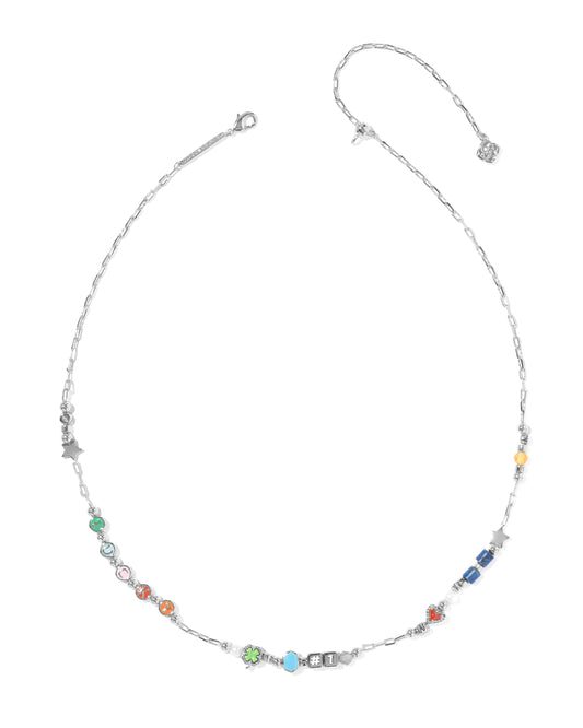 Kendra Scott LACEY STRAND NECKLACE SILVER MULTI MIX