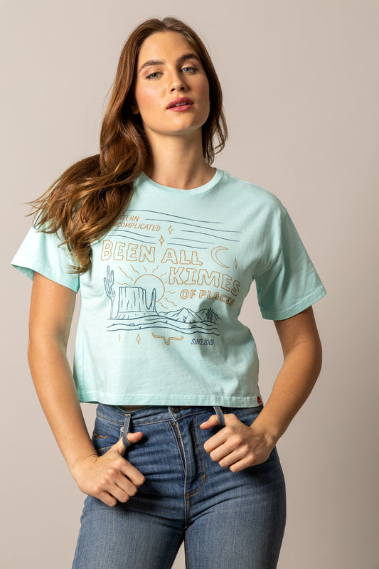 Kimes Ranch Been All Kimes of Places Cropped T-Shirt
