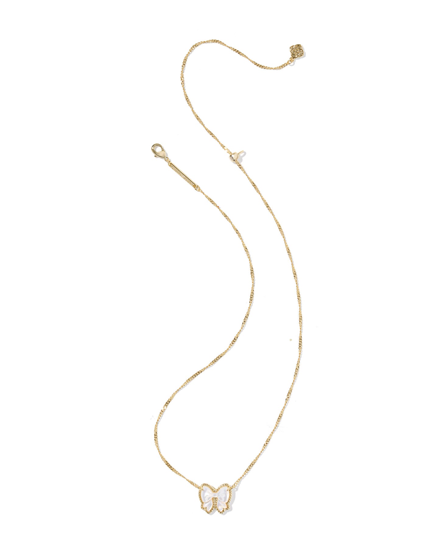 Kendra Scott HALEY BOW SHORT PENDANT NECKLACE GOLD IVORY or BLUSH IVORY MOTHER OF PEARL