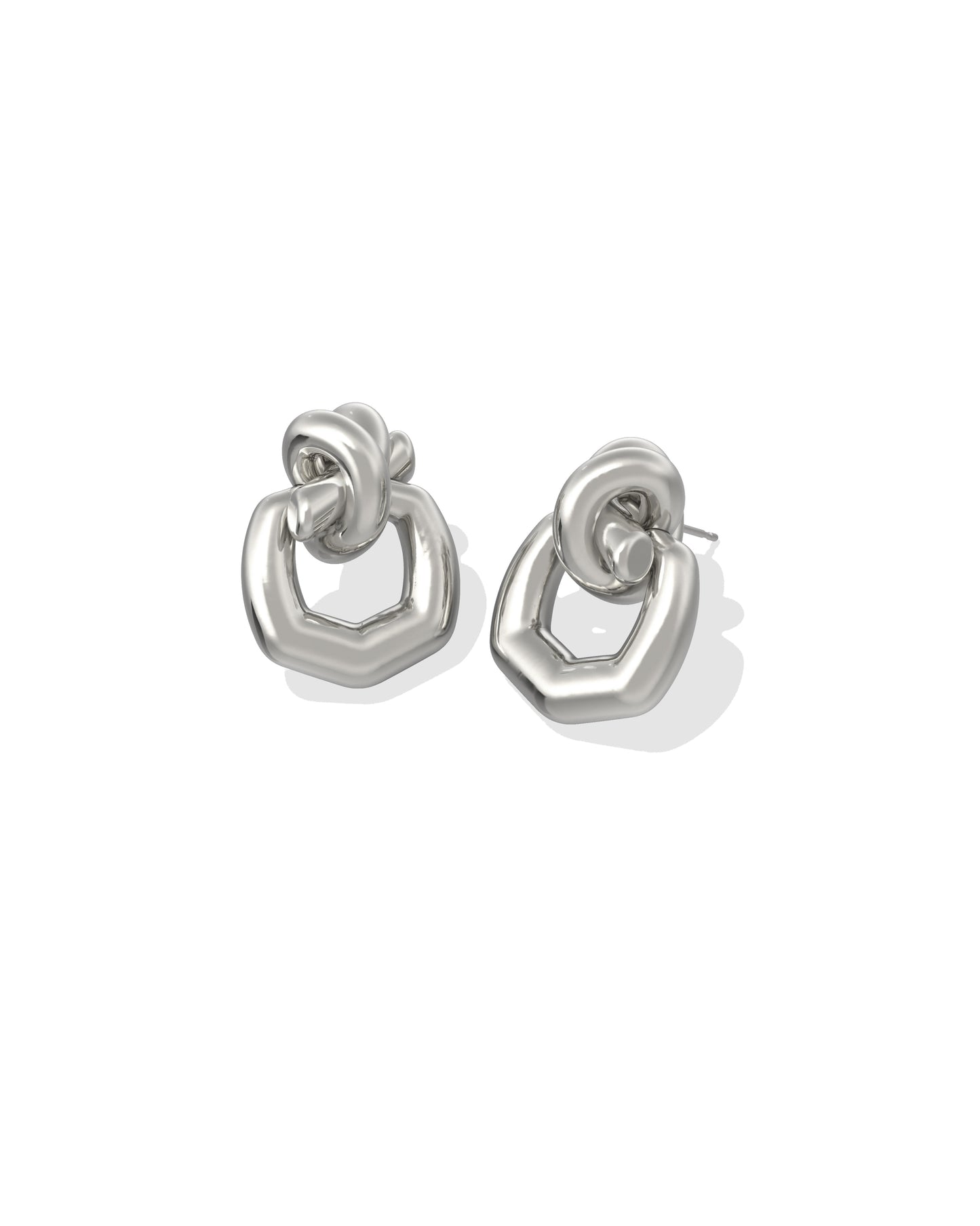 PARKER KNOT OPEN FRAME EARRINGS in GOLD OR SILVER