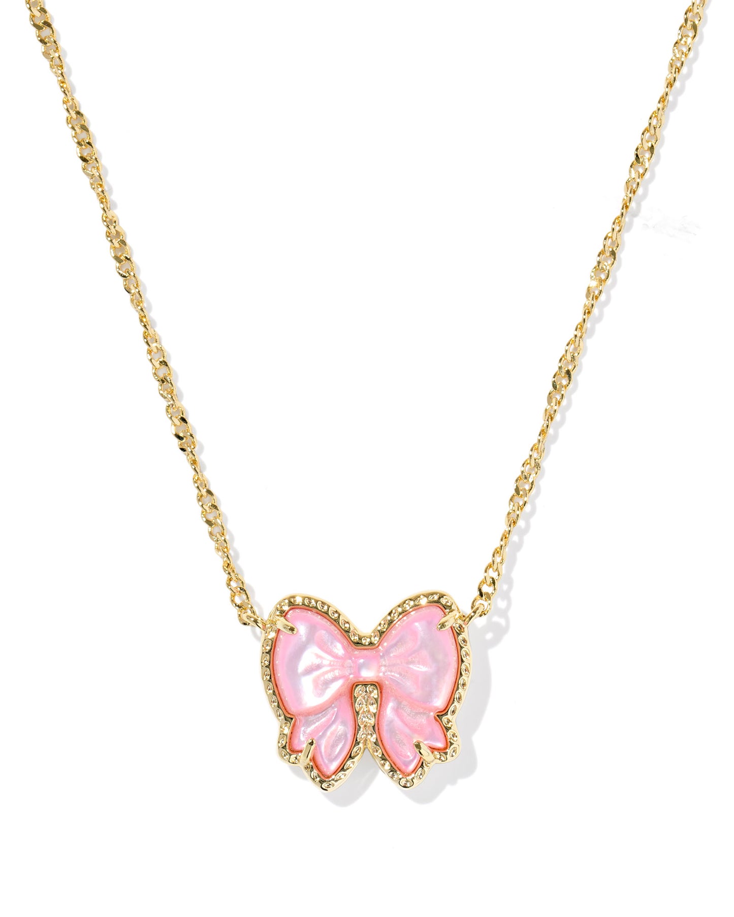 Kendra Scott HALEY BOW SHORT PENDANT NECKLACE GOLD IVORY or BLUSH IVORY MOTHER OF PEARL