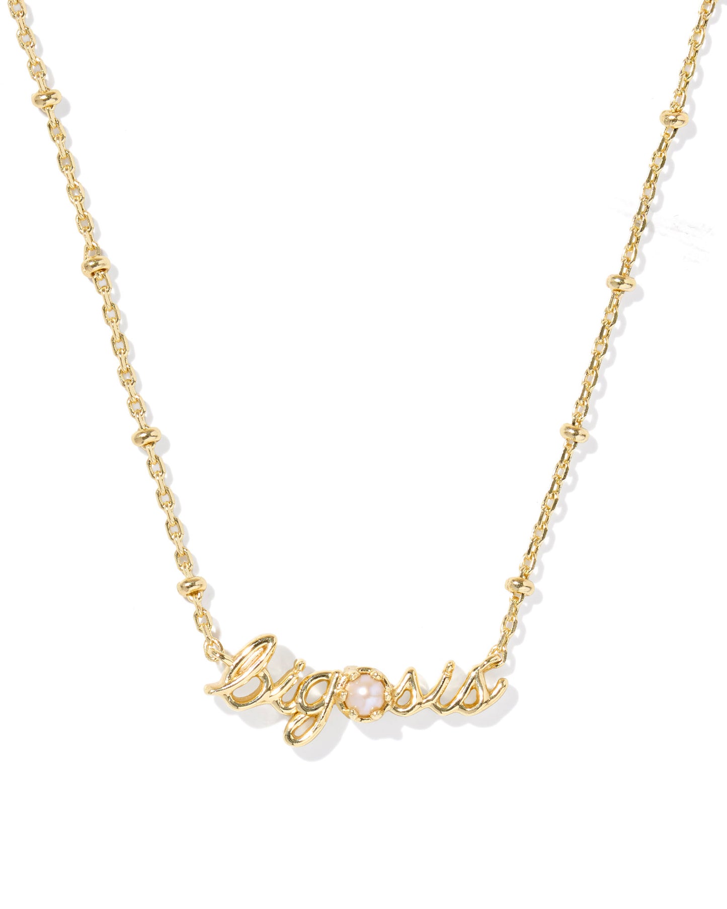 Kendra Scott BIG SIS SHORT PENDANT NECKLACE GOLD FRESHWATER CULTURED PEARL