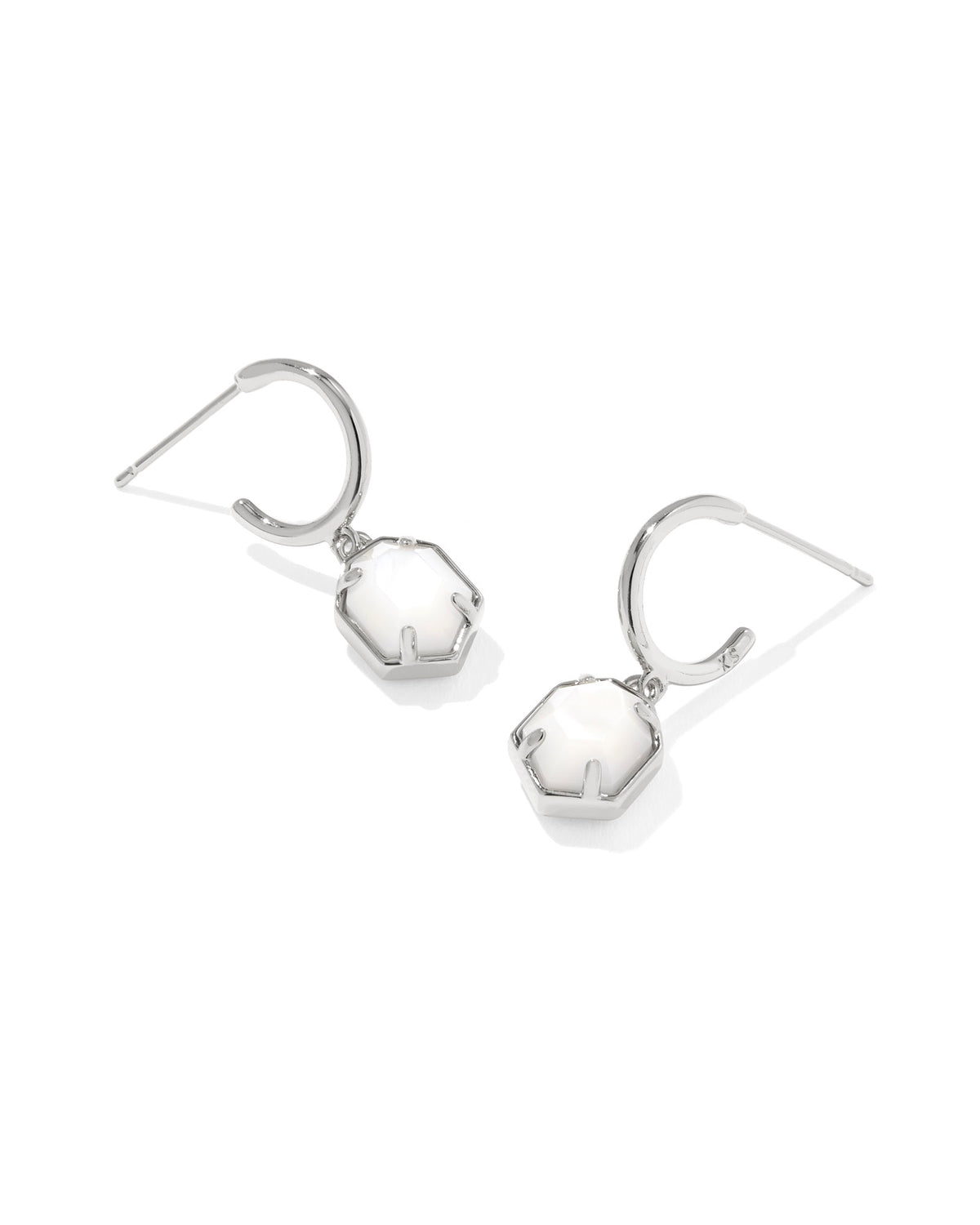 Kendra Scott TOMON HUGGIE EARRING GOLD or Silver IVORY MOTHER OF PEARL