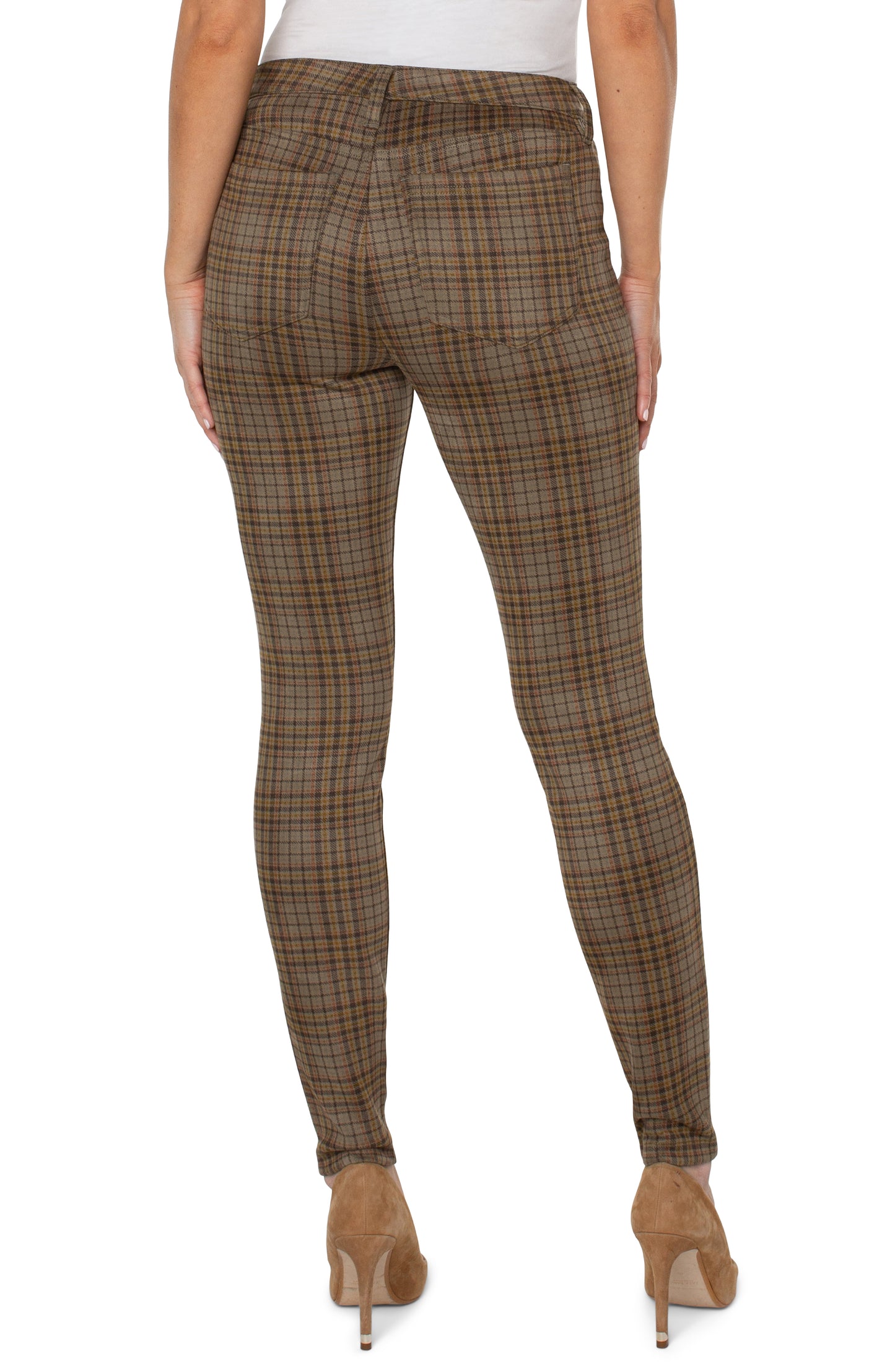 Liverpool Tartan Plaid Sueded Madonna Skinny Pants 6 only