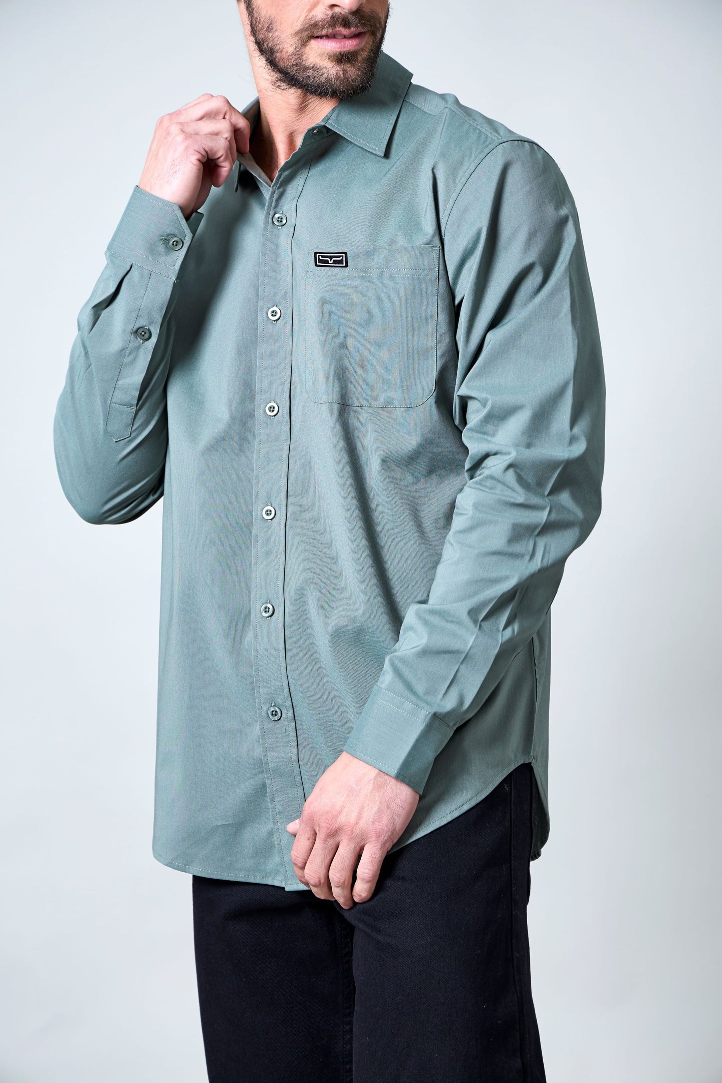 Kimes Ranch LINVILLE LONG SLEEVE SHIRT Taupe or Pine
