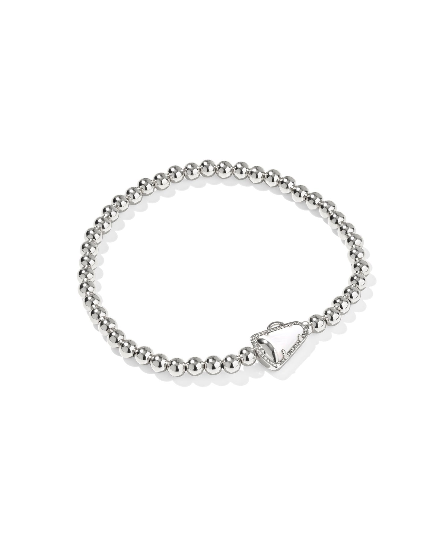 Kendre Scott CHEER STRETCH BRACELET SILVER WHITE MOTHER OF PEARL