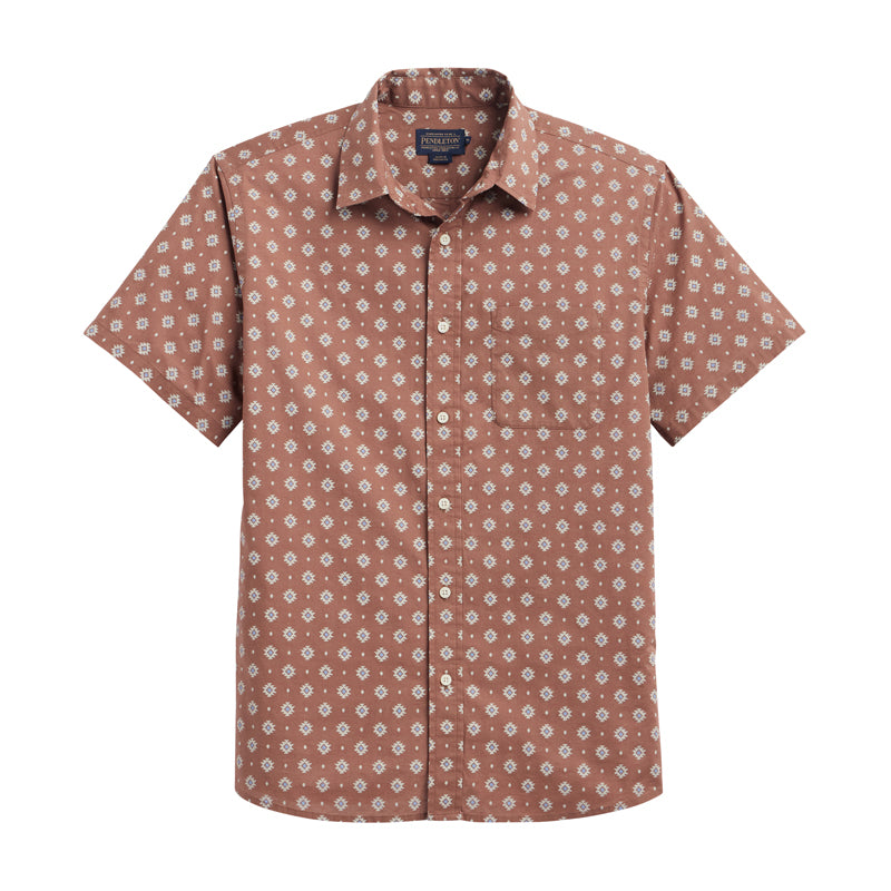 Pendleton Shoreline Shirt Geo Red Brown