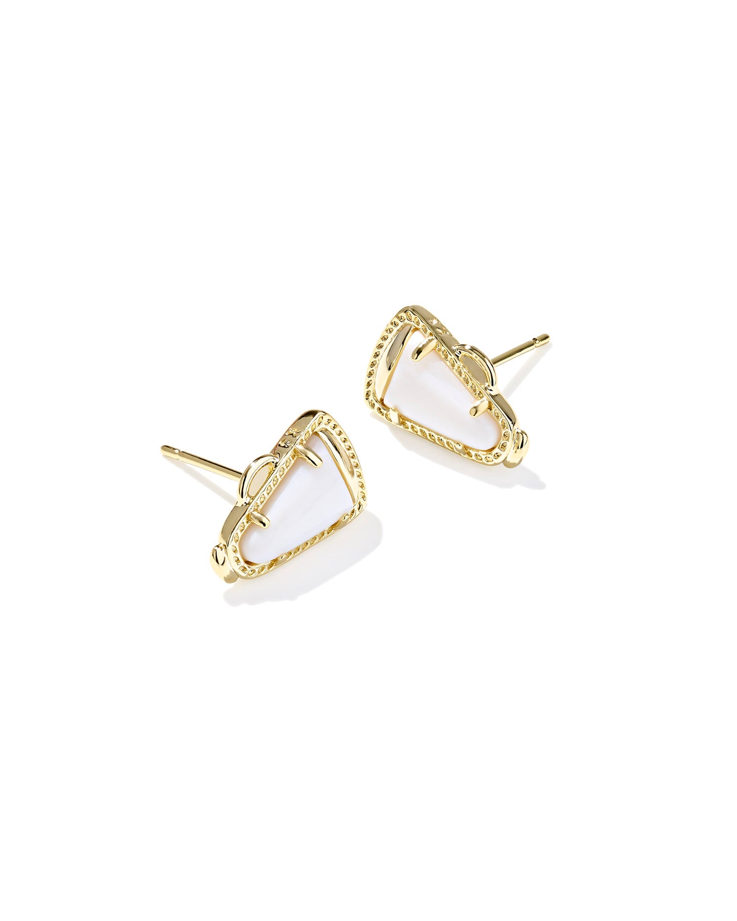 Kendra Scott CHEER STUD EARRINGS GOLD WHITE MOTHER OF PEARL