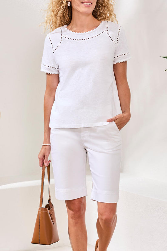 TRIBAL Top with Dotted Lace Detail