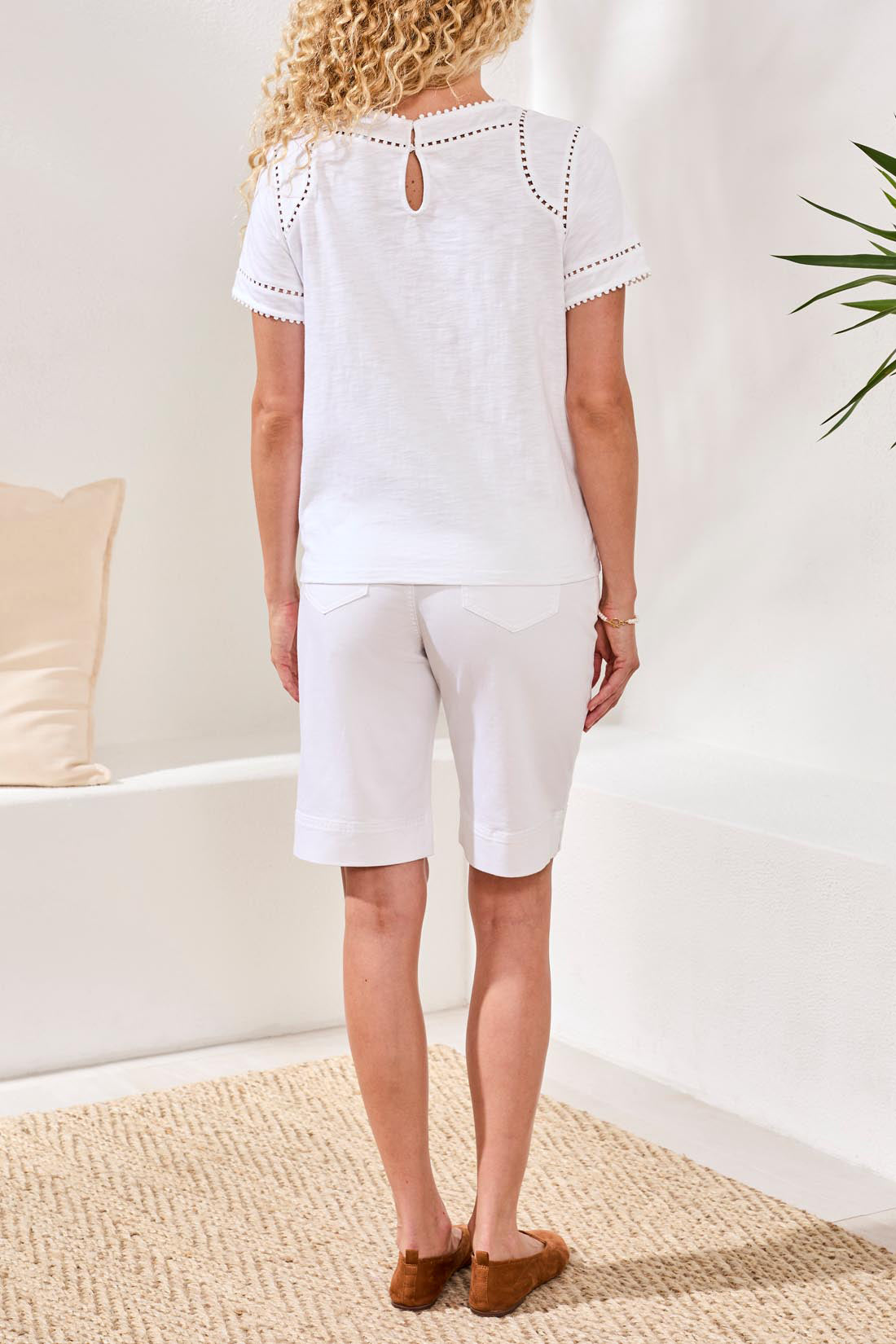 TRIBAL Top with Dotted Lace Detail