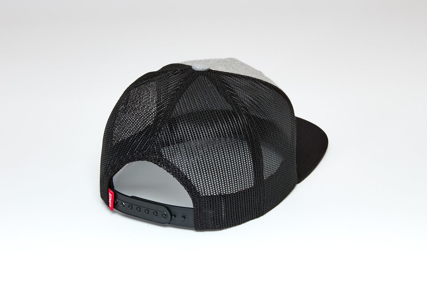 Kimes Ranch Arbor Gray & Black Logo Patch Flat Bill Trucker Cap