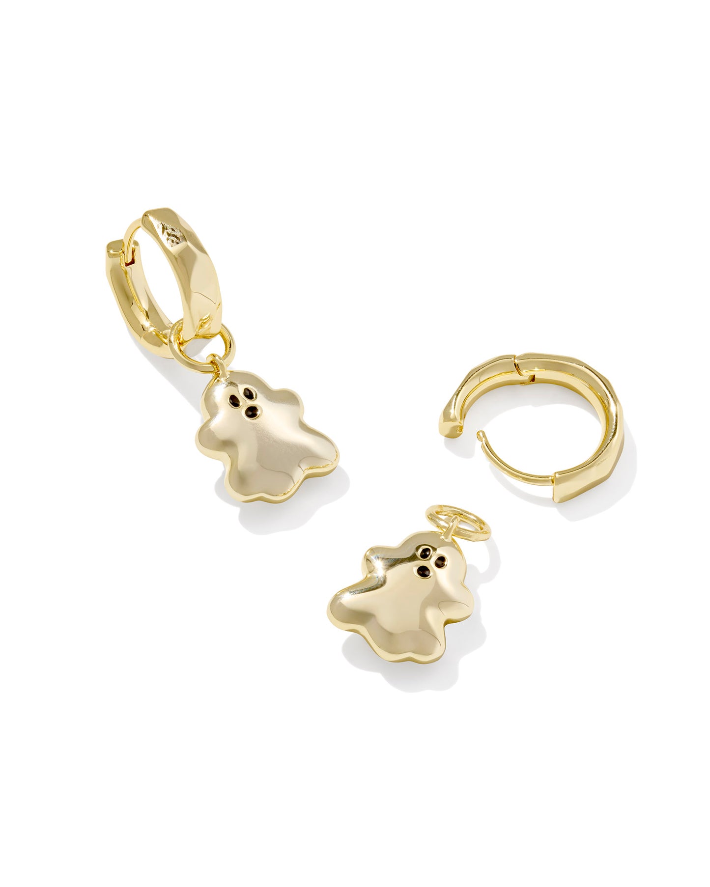 Kendra Scott GHOST HUGGIE EARRINGS GOLD WHITE MOTHER OF PEARL