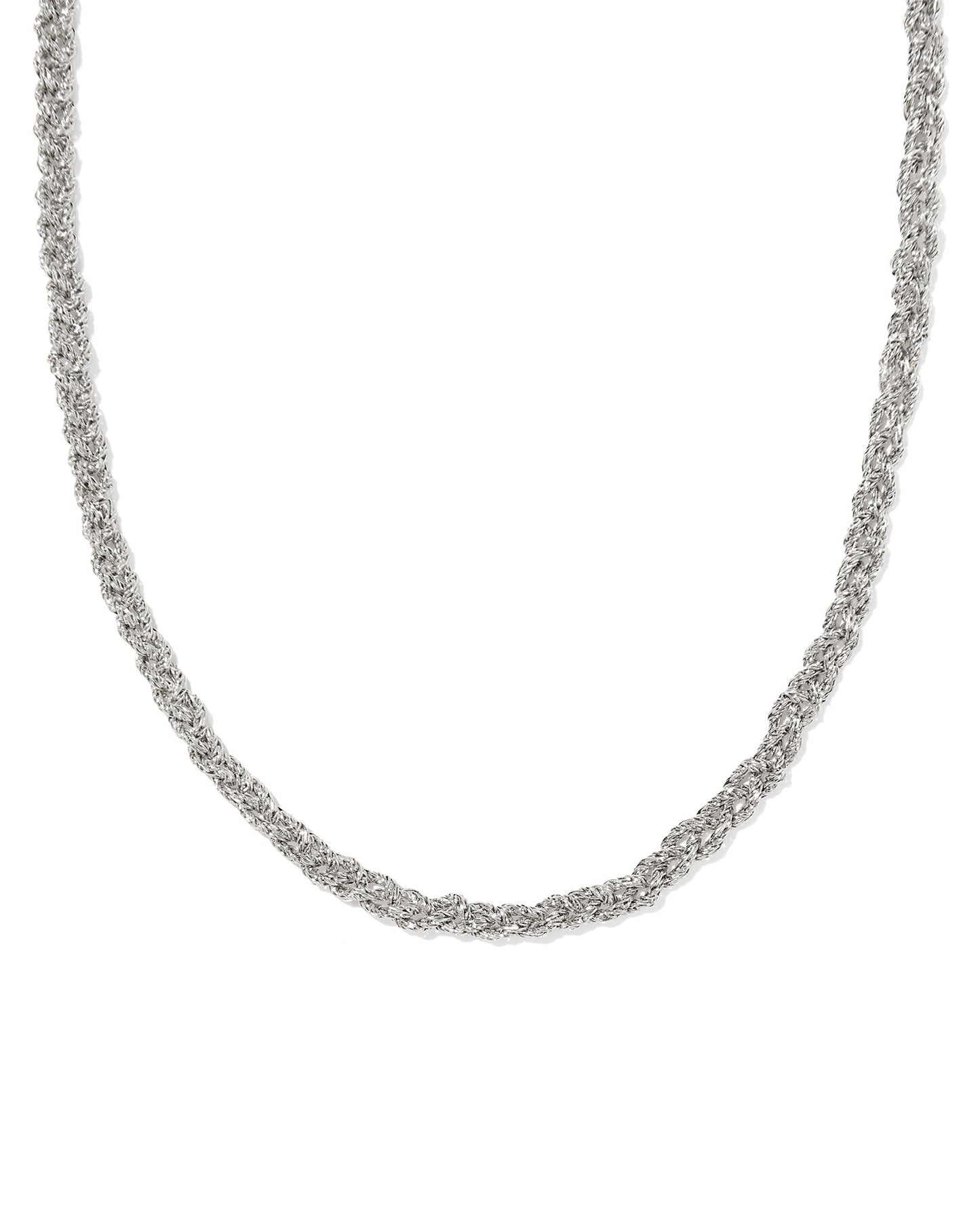 GABRIELLA BRAIDED CHAIN NECKLACE GOLD OR SILVER