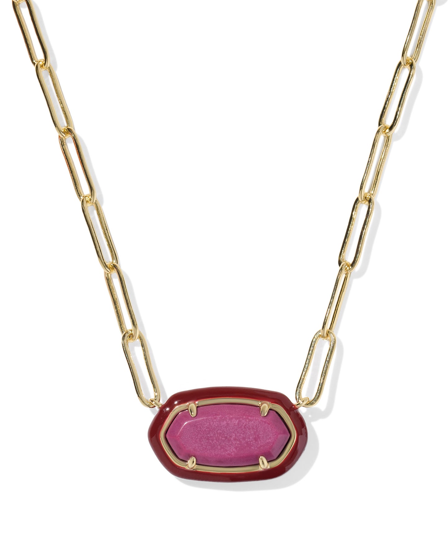 Kendra Scott ELISA ENAMEL FRAME PAPERCLIP NECKLACE