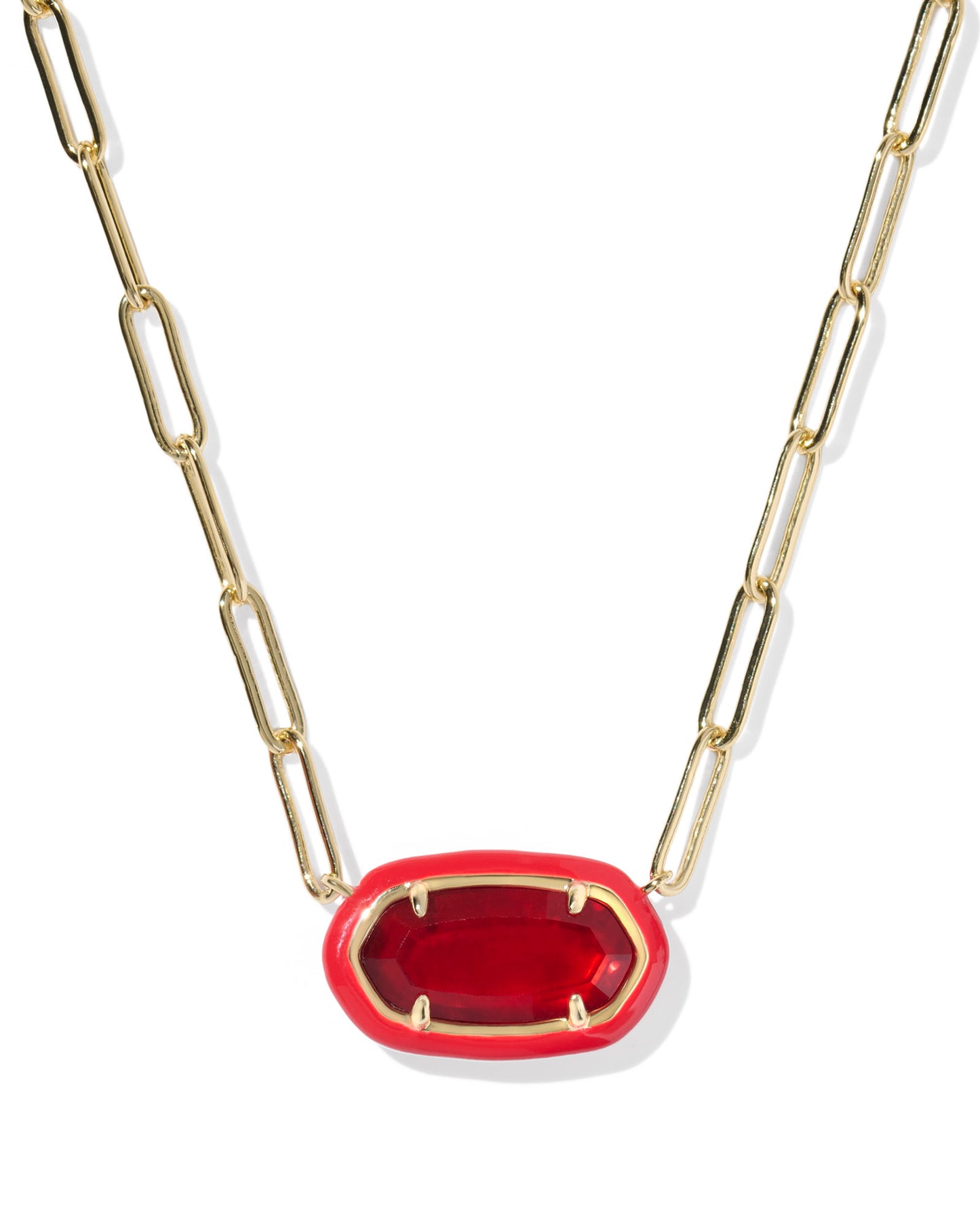Kendra Scott ELISA ENAMEL FRAME PAPERCLIP NECKLACE