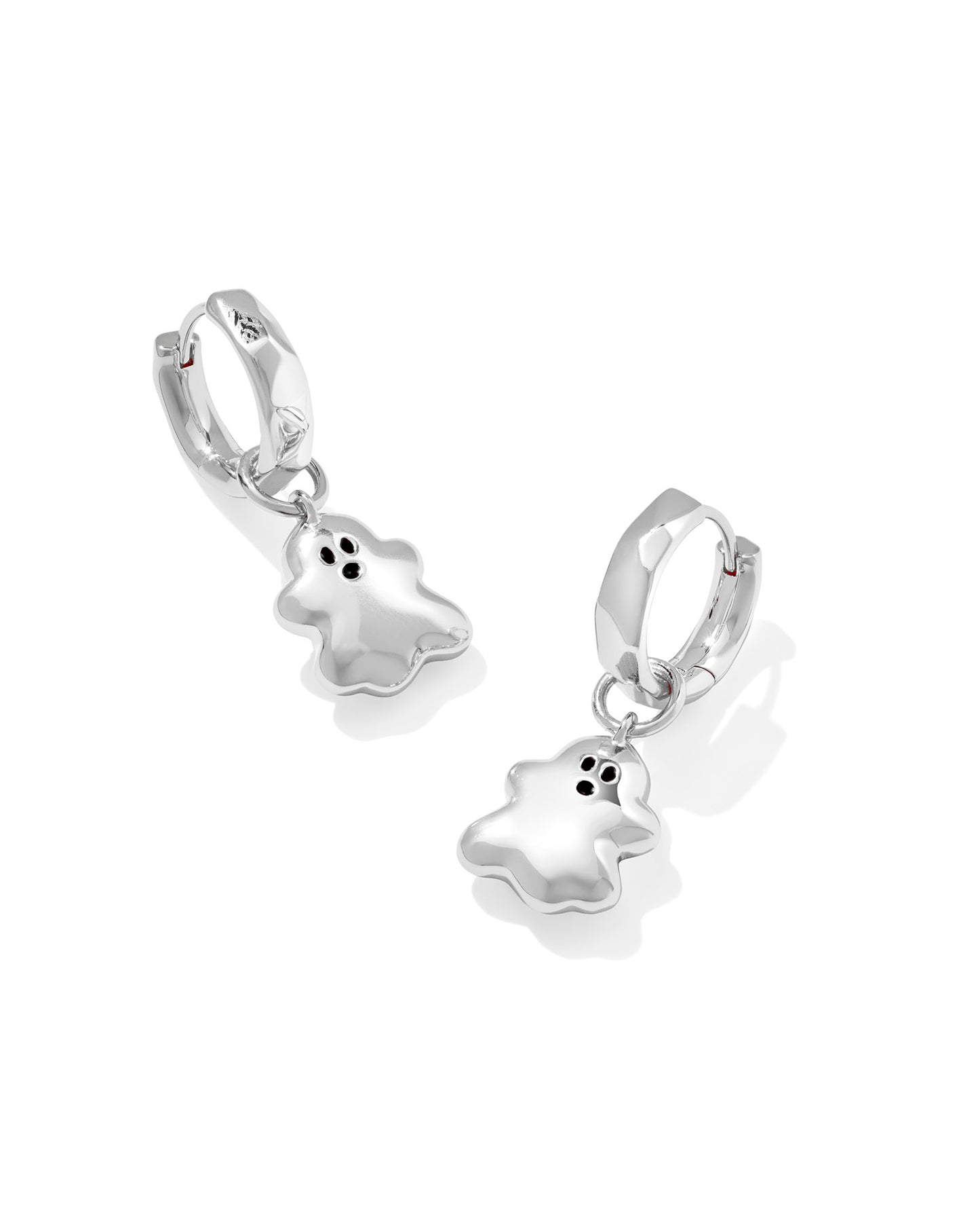Kendra Scott GHOST HUGGIE EARRINGS SILVER WHITE MOTHER OF PEARL