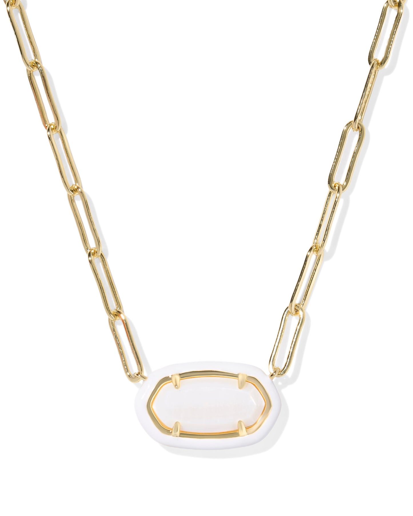 Kendra Scott ELISA ENAMEL FRAME PAPERCLIP NECKLACE