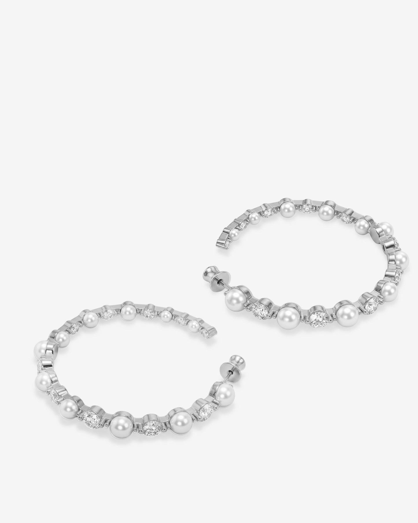Melinda Maria She's An Icon Resin Pearl 2" Hoop Earrings in Gold/Silver