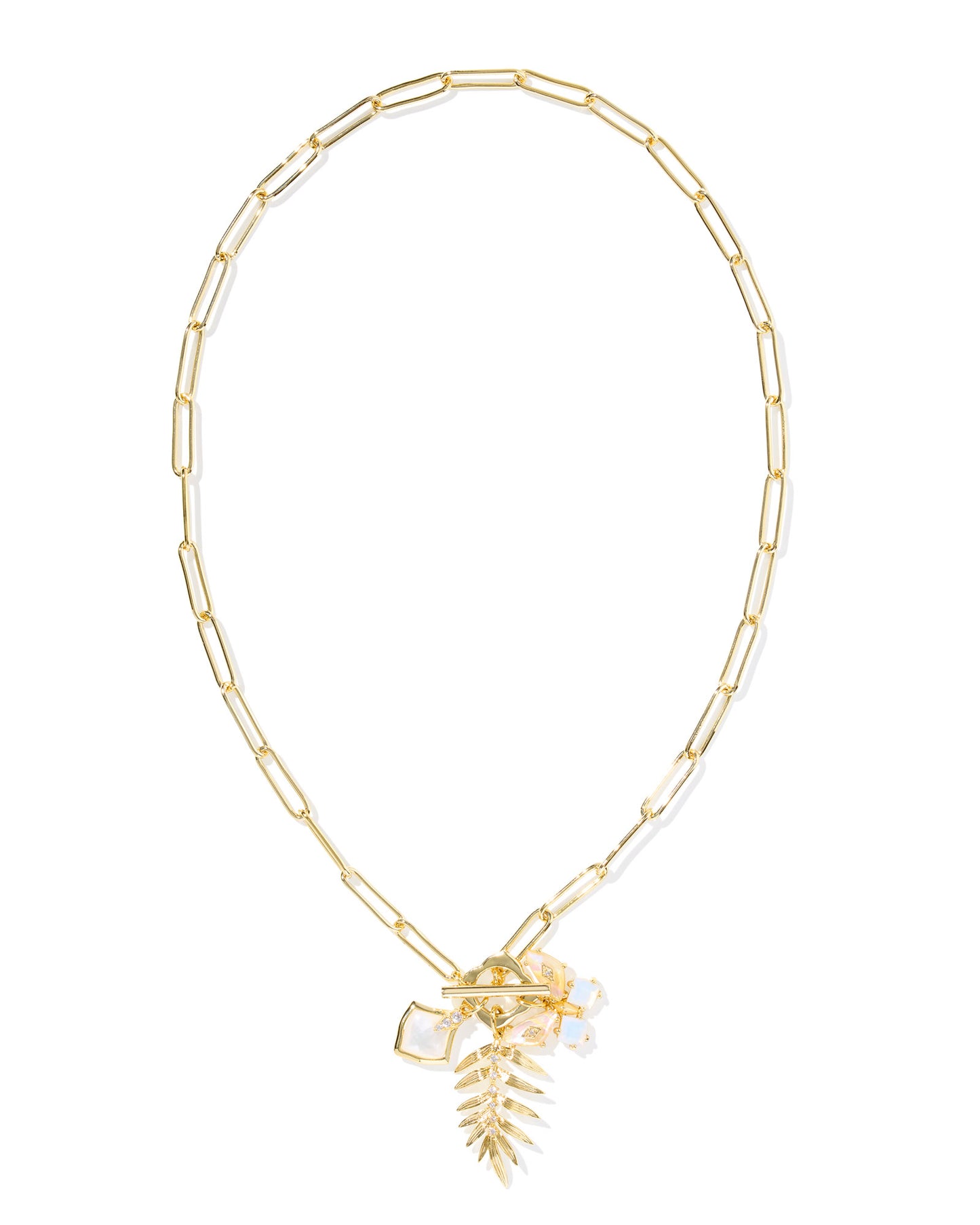 Kendra Scott BIANCA BUTTERFLY CHARM NECKLACE GOLD (IRIDESCENT WHITE MIX, Pink Mix or Green Mix)