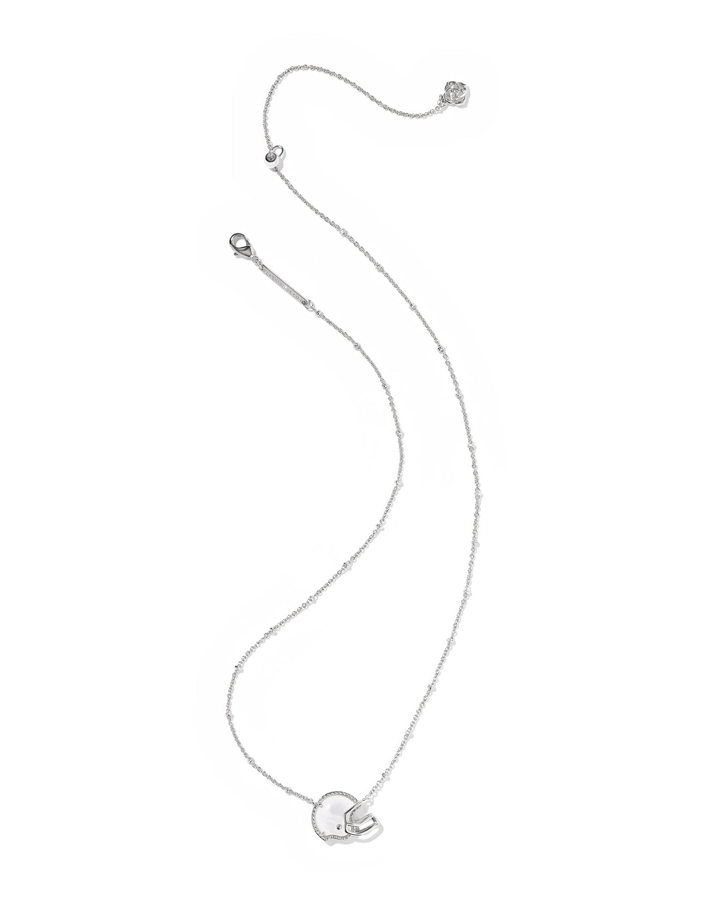 Kendra Scott FOOTBALL HELMET SHORT PENDANT NECKLACE SILVER IVORY MOTHER OF PEARL (Copy)