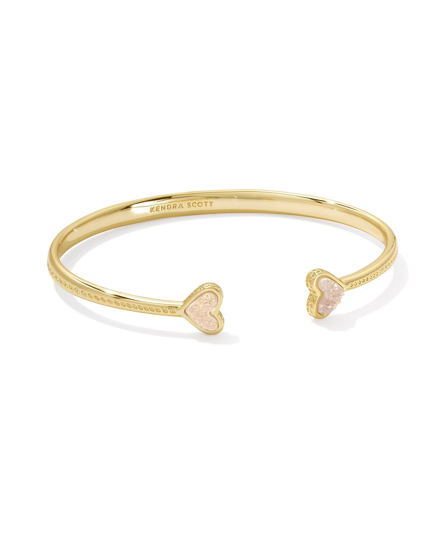 Kendra Scott FRAMED ARI HEART CUFF BRACELET GOLD IRIDESCENT DRUSY