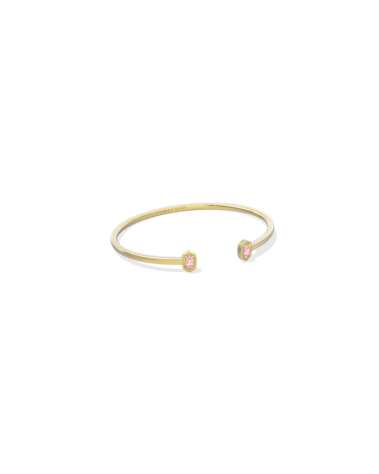 MINI ELTON CUFF BRACELET GOLD LIGHT PINK LAB GROWN OPAL