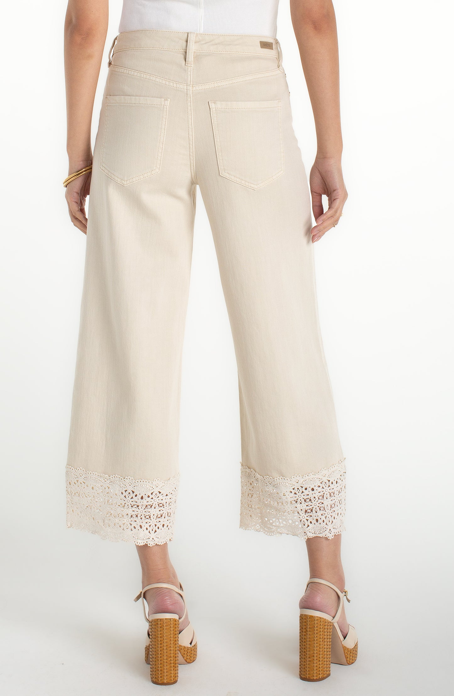 Liverpool Stride Wide Leg With Lace Trim