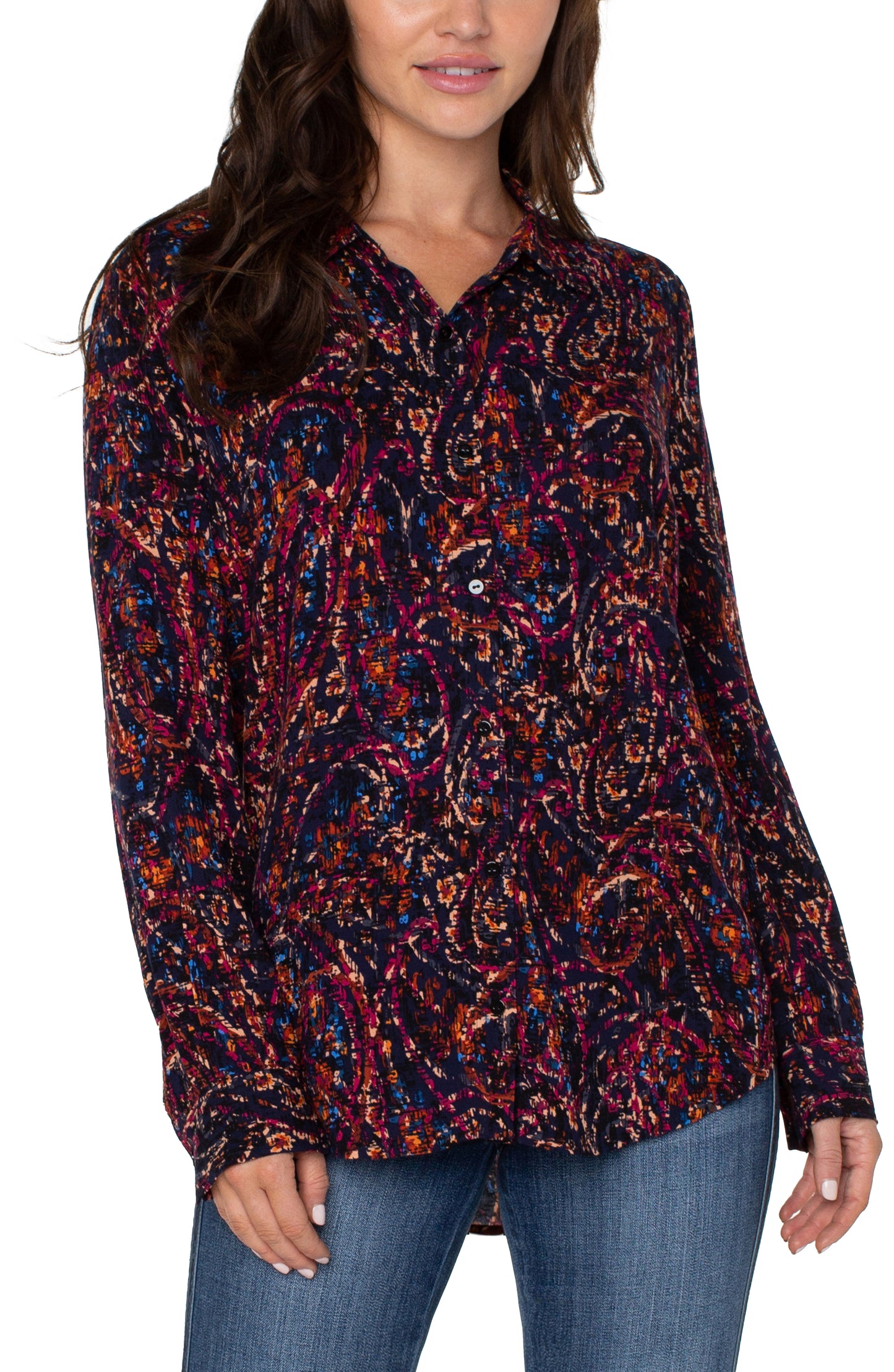 Liverpool Paisley Print Woven Blouse