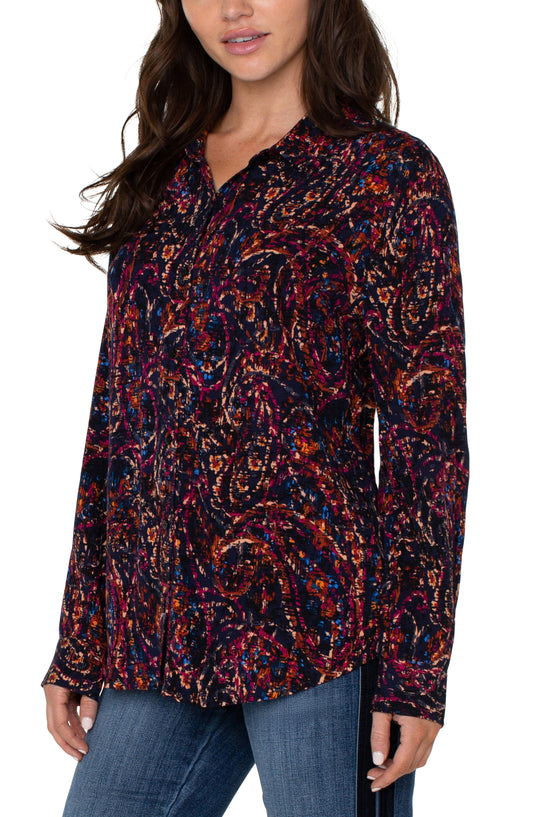 Liverpool Paisley Print Woven Blouse