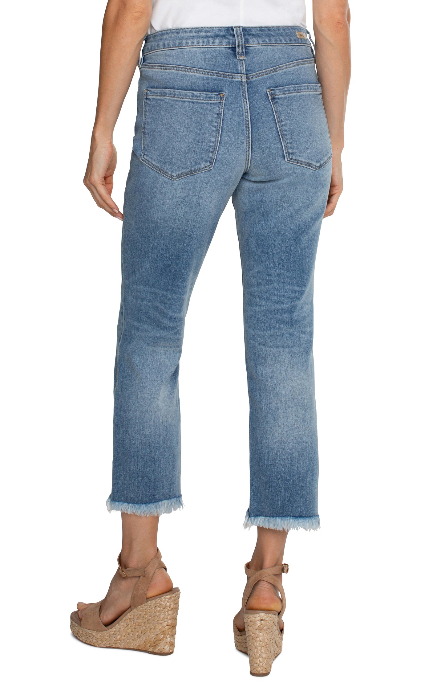 Liverpool KENNEDY CROP STRAIGHT WITH FRAY HEM
