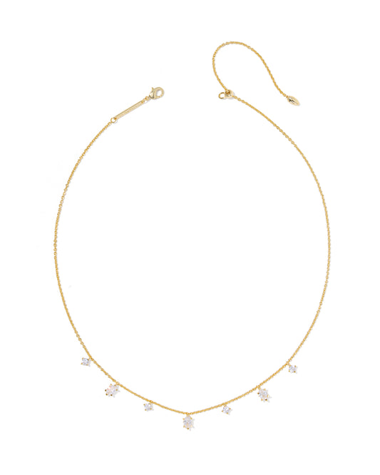 Kendra Scott CAILIN DELICATE STRAND NECKLACE GOLD WHITE CZ
